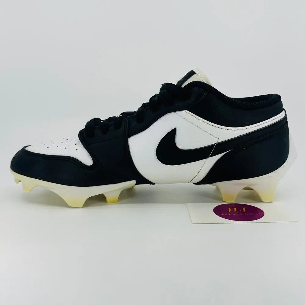 Jordan 1 Low TD Football Cleats 'Panda' Black White FJ6245-100 Men's Size 9